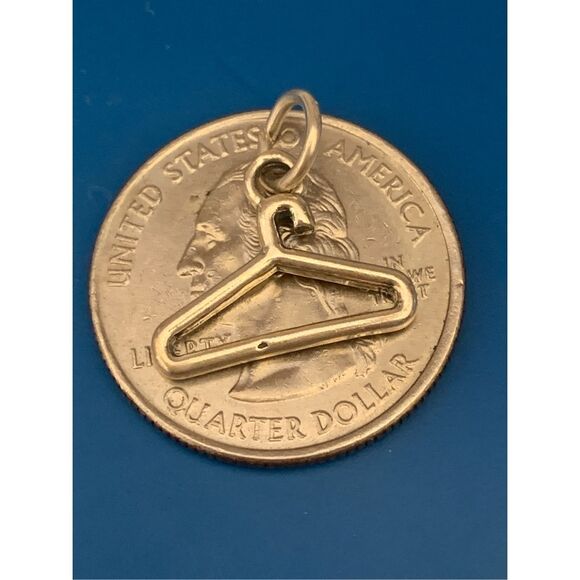 Clothes Hanger Sterling Silver Jewelry Charm #hang up - Picture 2 of 3